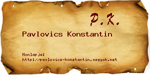 Pavlovics Konstantin névjegykártya